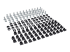 Eaton Tripp Lite Series Rack Enclosure Square Hole Hardware 12-24 Screws & Washers 50PC - Vänster vinkel