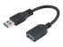 StarTech.com USB 3.0 A-till-A förlängningskabel ? 15 cm, svart - Höger vinkel