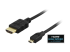 DELTACO HDMI-1013 - HDMI-kabel med Ethernet - Höger vinkel